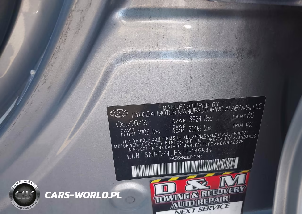 2017 Hyundai Elantra Se VIN:5NPD74LFXHH149549 - 9