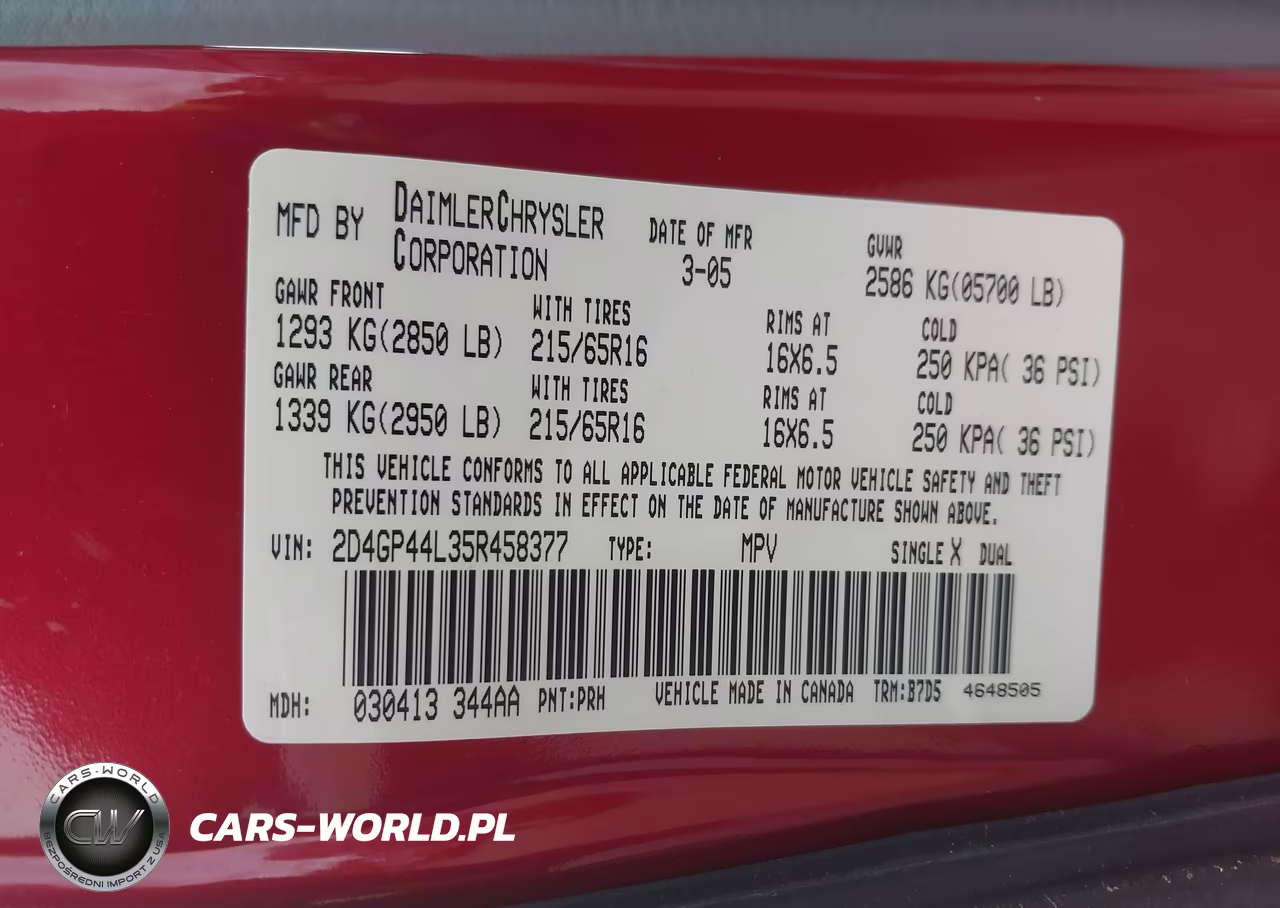 2005 Dodge Grand Caravan Sxt VIN:2D4GP44L35R458377 - 9