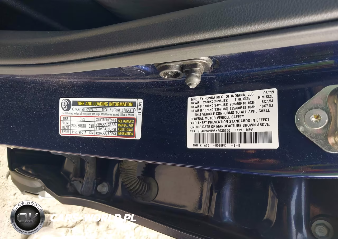 2019 Honda Cr-V Touring VIN:7FARW2H96KE035350 - 9