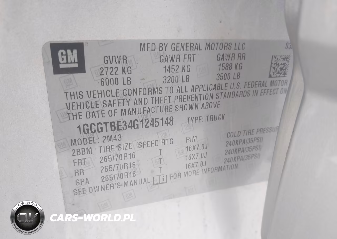 2016 Chevrolet Colorado 4Wd Wt VIN:1GCGTBE34G1245148 - 9