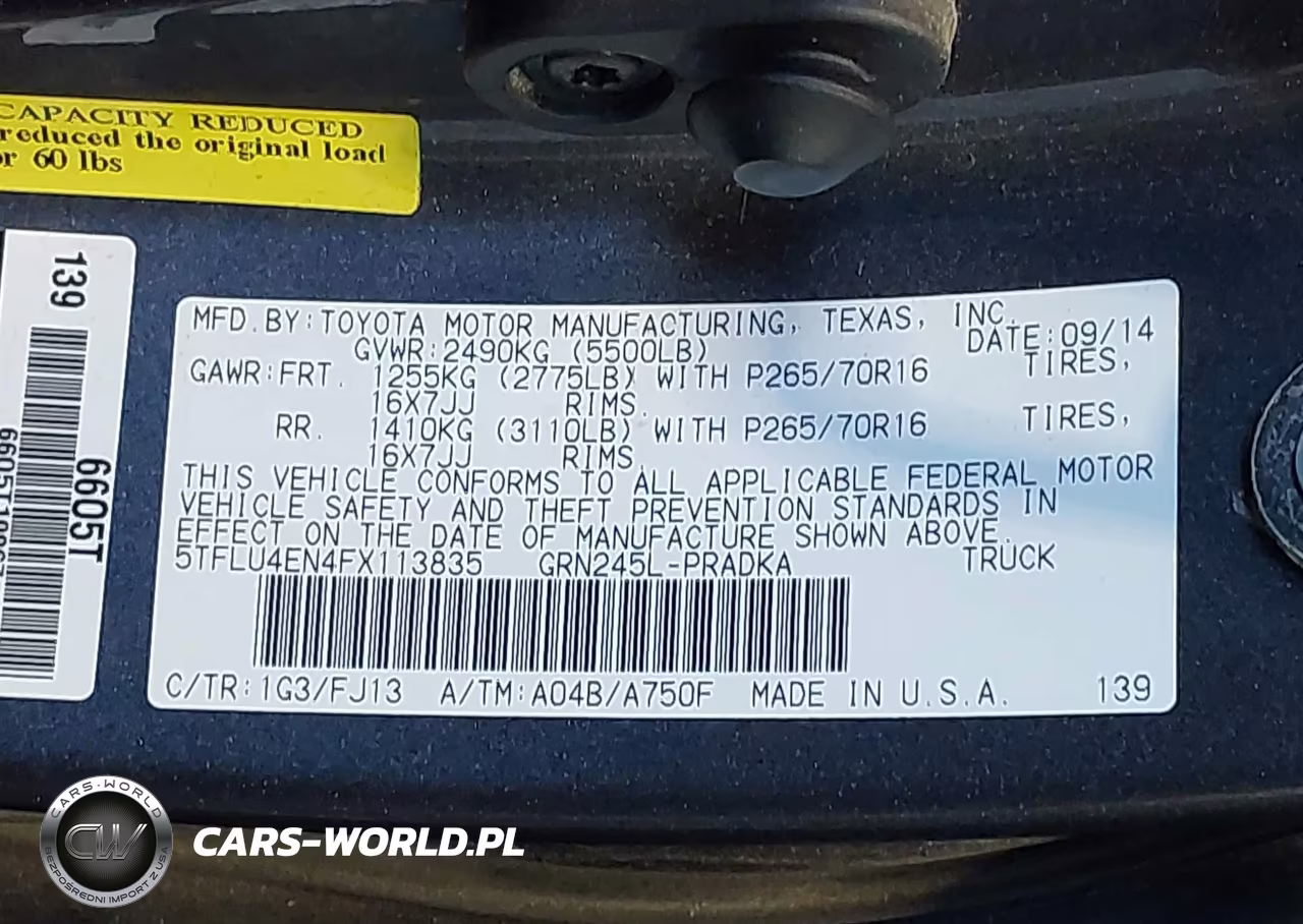 2015 Toyota Tacoma Base V6 VIN:5TFLU4EN4FX113835 - 9