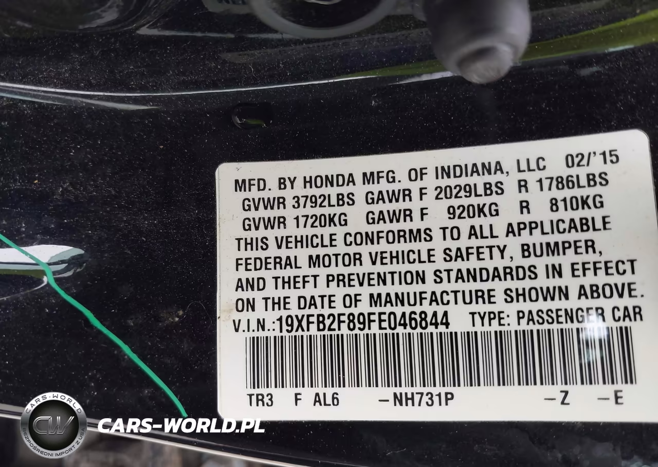 2015 Honda Civic Ex VIN:19XFB2F89FE046844 - 9
