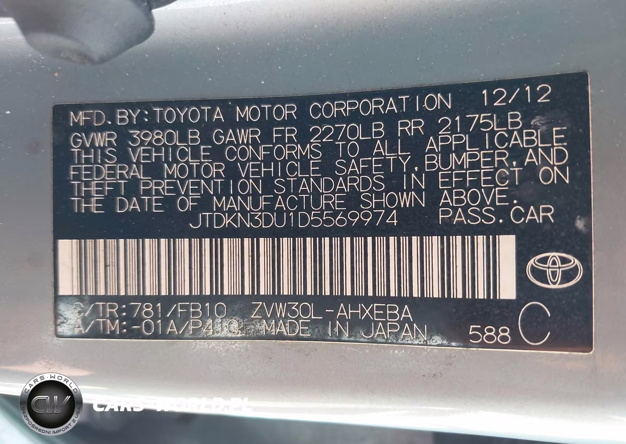 2013 Toyota Prius Three VIN:JTDKN3DU1D5569974 - 9