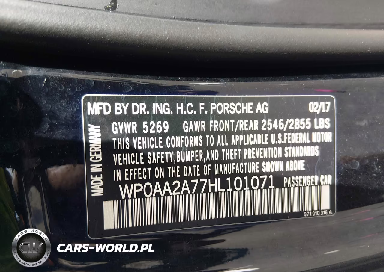 2017 Porsche Panamera 4 VIN:WP0AA2A77HL101071 - 9