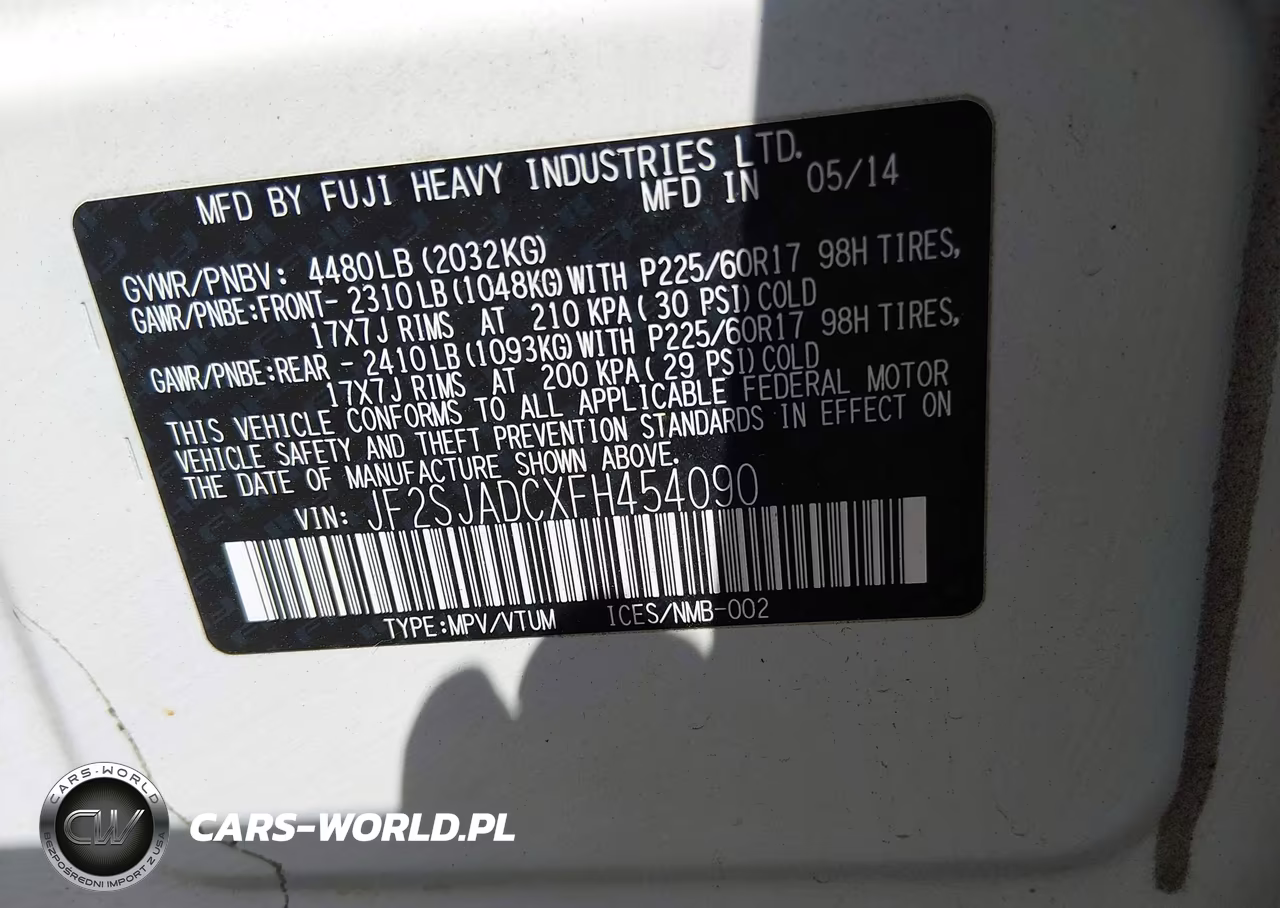 2015 Subaru Forester 2.5I Premium VIN:JF2SJADCXFH454090 - 9