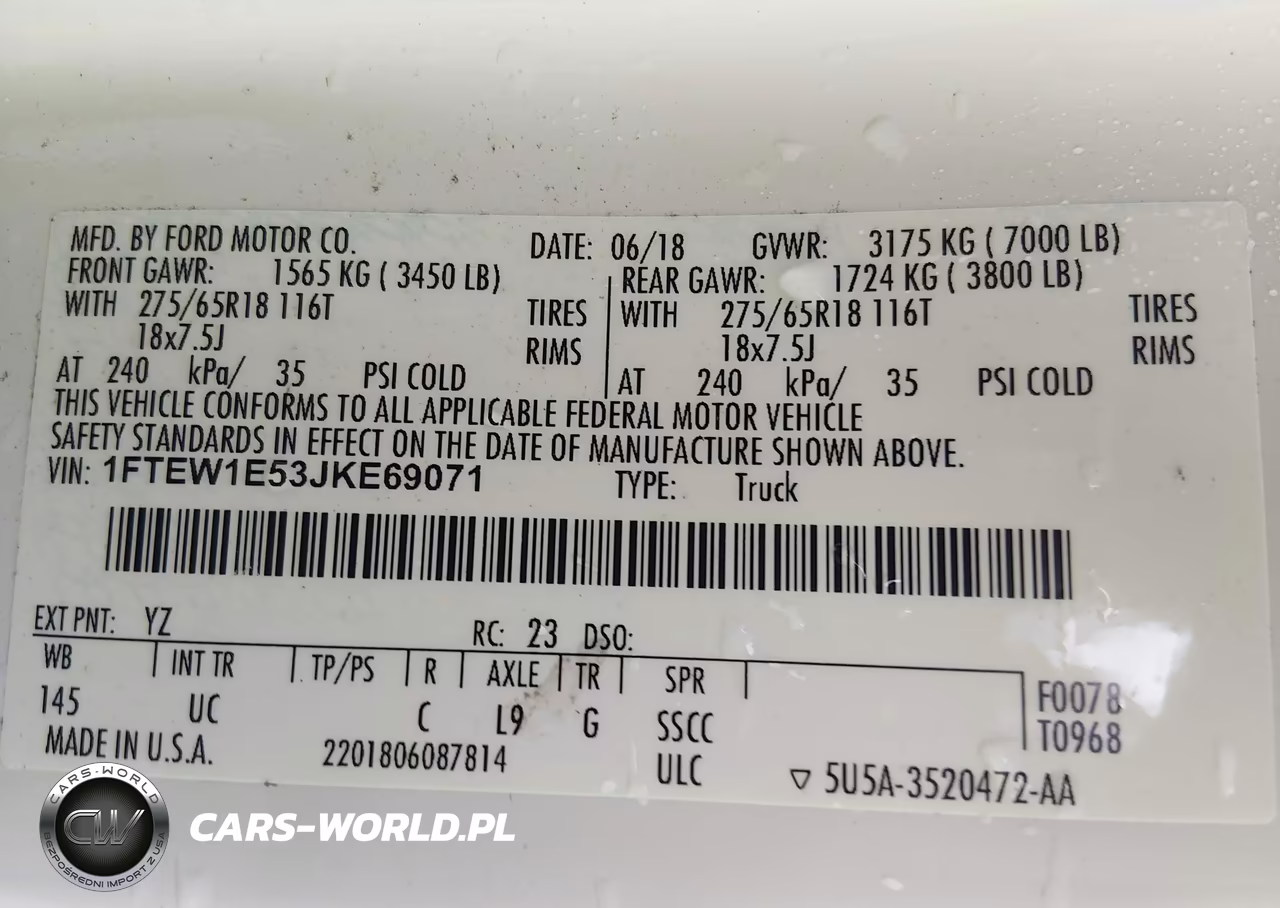 2018 Ford F-150 Xlt VIN:1FTEW1E53JKE69071 - 9