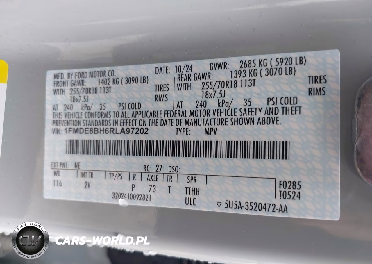 2024 Ford Bronco Outer Banks VIN:1FMDE8BH6RLA97202 - 9