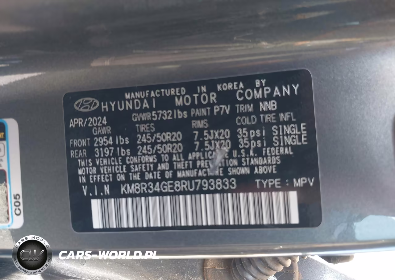 2024 Hyundai Palisade Xrt VIN:KM8R34GE8RU793833 - 9