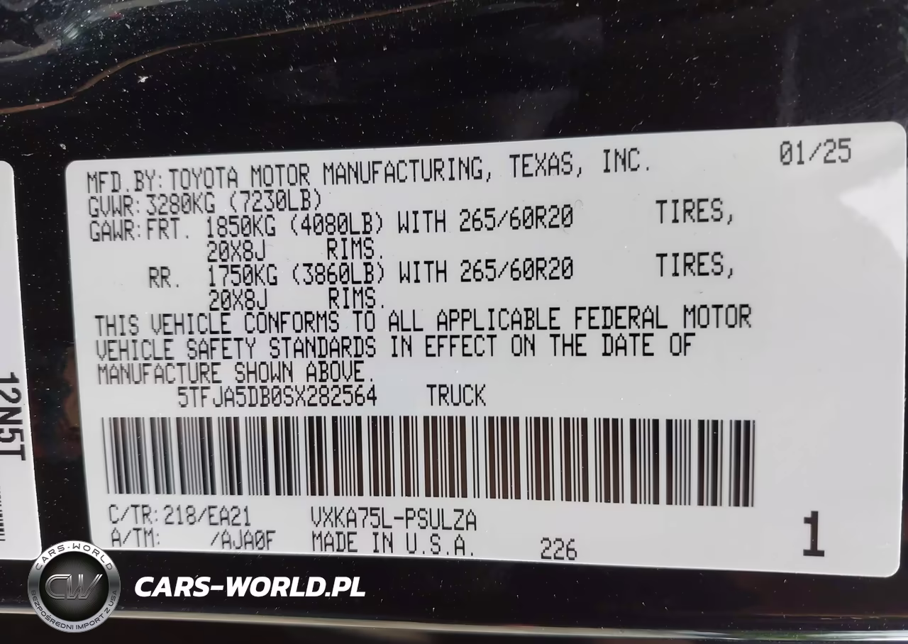 2025 Toyota Tundra Limited VIN:5TFJA5DB0SX282564 - 9