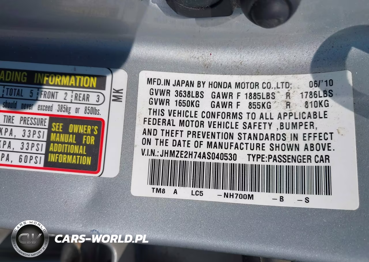 2010 Honda Insight Ex VIN:JHMZE2H74AS040530 - 9