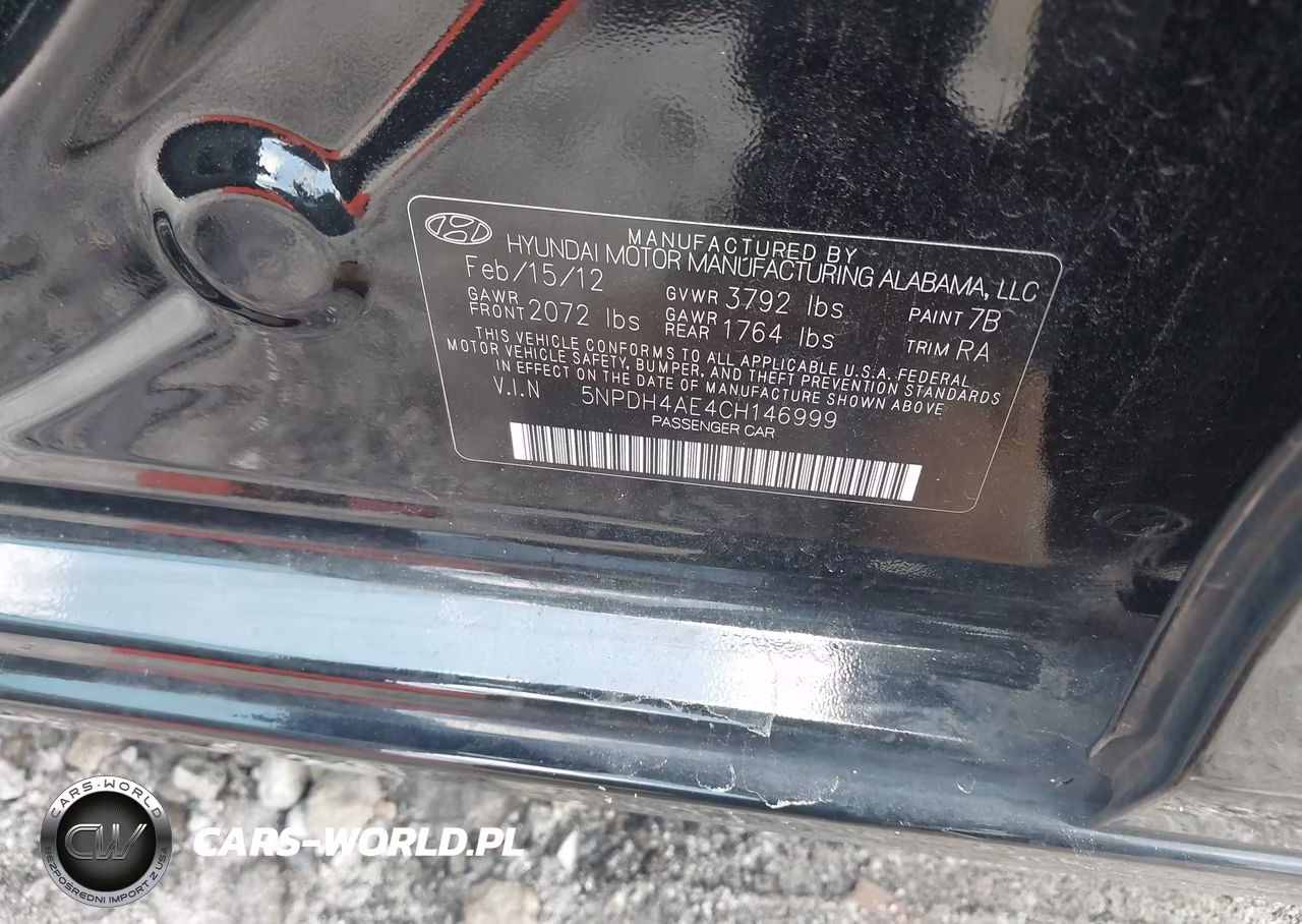 2012 Hyundai Elantra Gls VIN:5NPDH4AE4CH146999 - 9