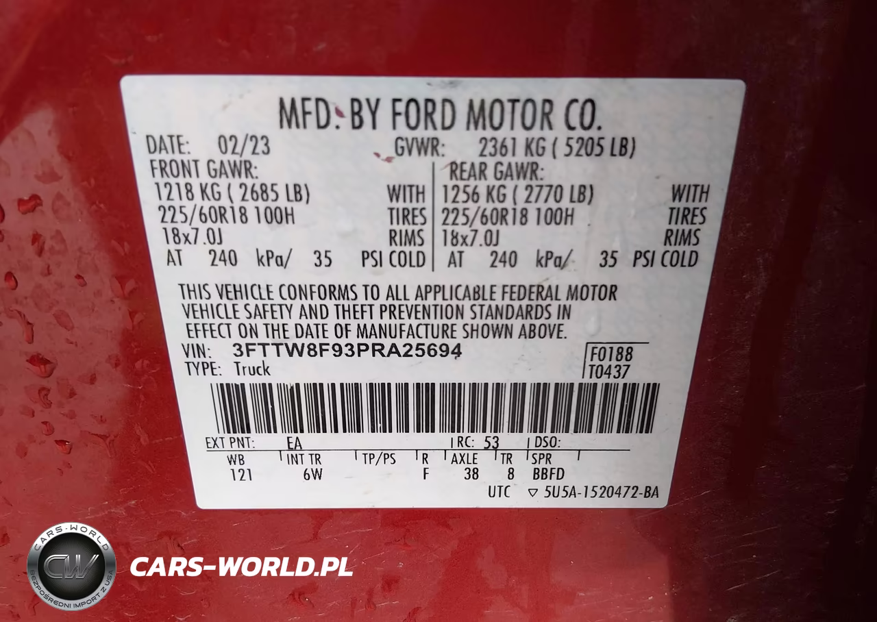 2023 Ford Maverick Lariat VIN:3FTTW8F93PRA25694 - 9