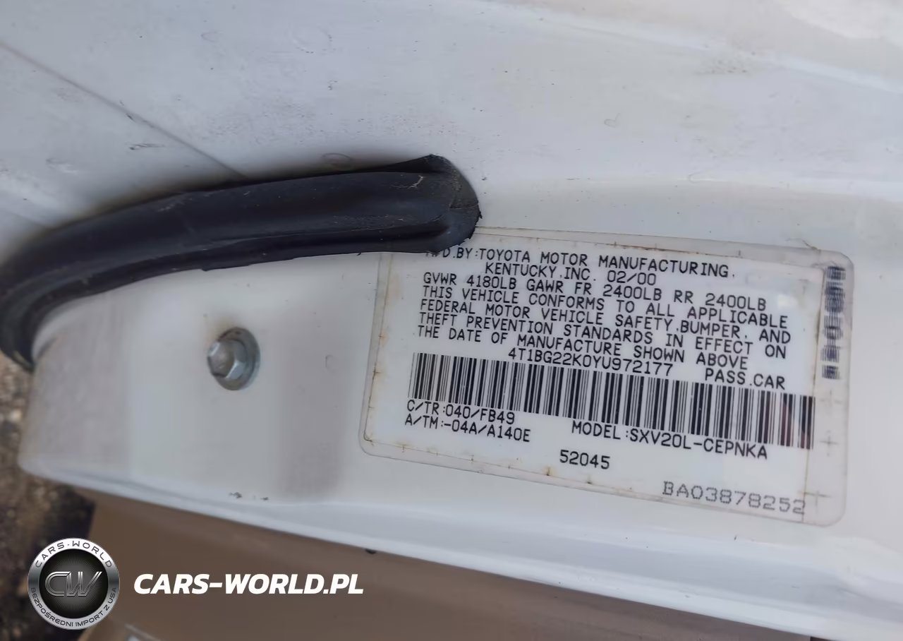 2000 Toyota Camry Le VIN:4T1BG22K0YU972177 - 9