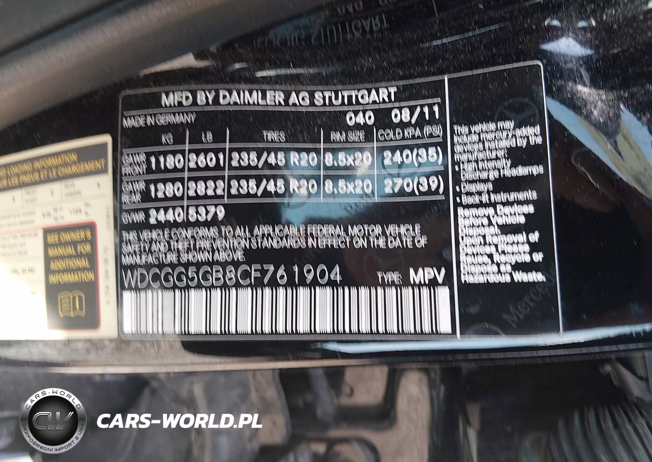 2012 Mercedes-Benz Glk 350 VIN:WDCGG5GB8CF761904 - 9