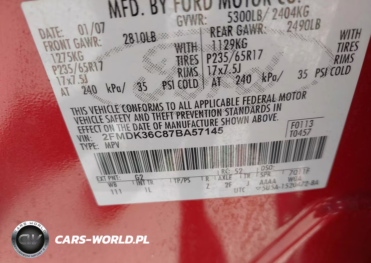 2007 Ford Edge Se VIN:2FMDK36C87BA57145 - 9