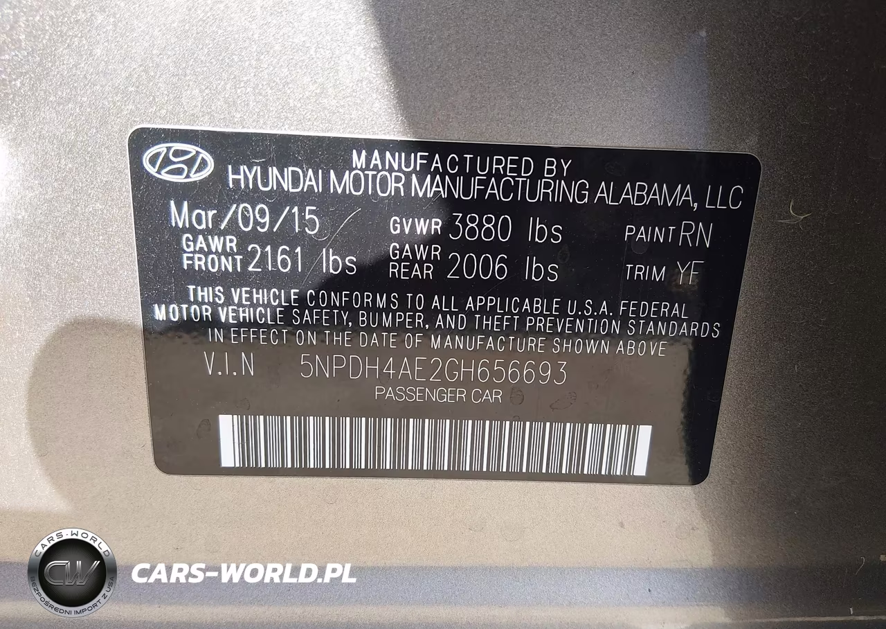 2016 Hyundai Elantra Se VIN:5NPDH4AE2GH656693 - 9
