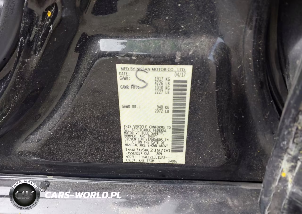 2017 Nissan Altima 2.5 Sv VIN:1N4AL3AP3HC239700 - 9