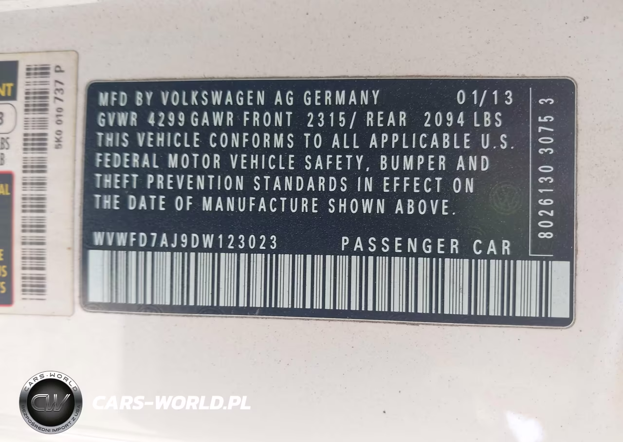 2013 Volkswagen Gti 2-Door VIN:WVWFD7AJ9DW123023 - 9