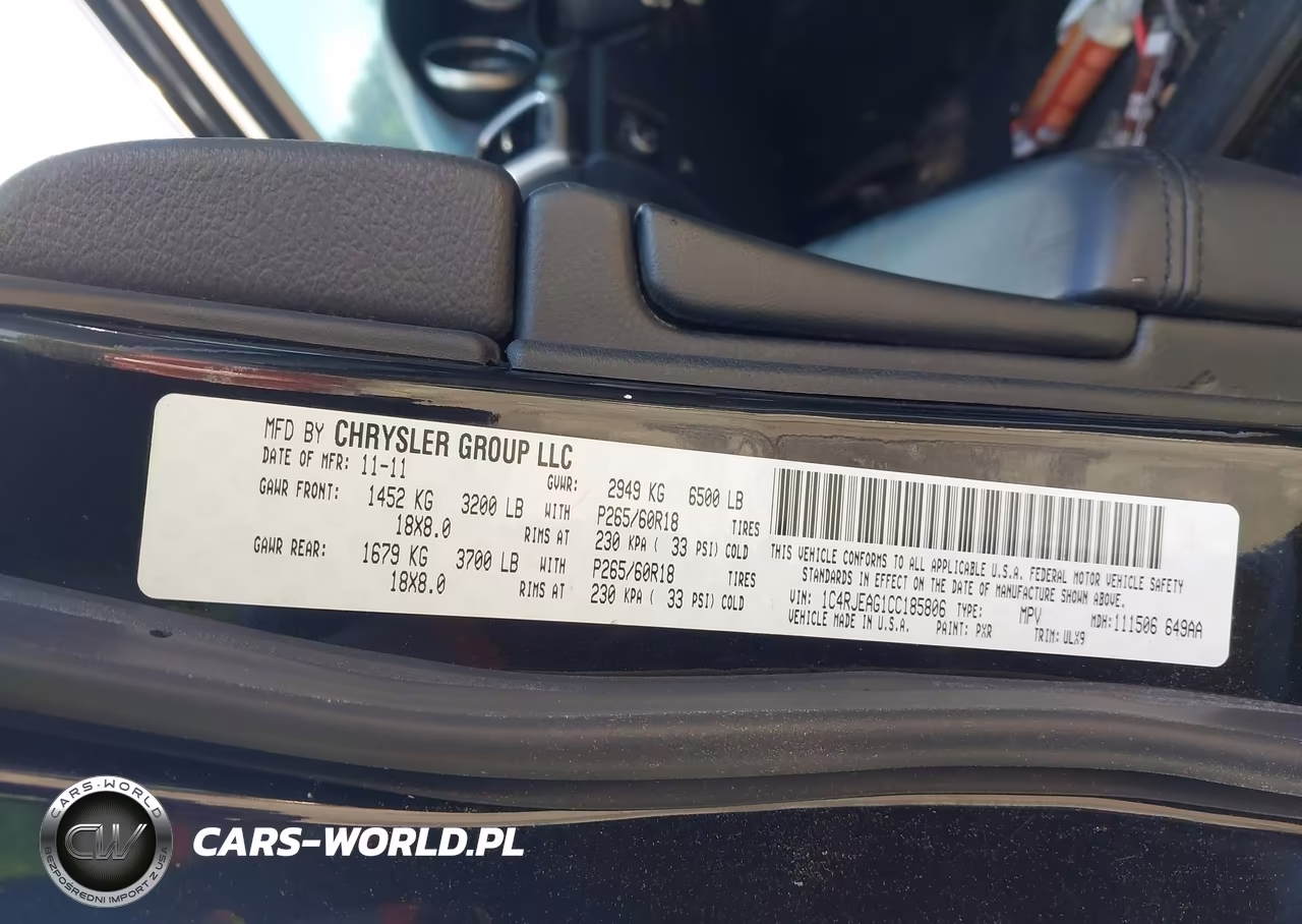 2012 Jeep Grand Cherokee Laredo VIN:1C4RJEAG1CC185806 - 9