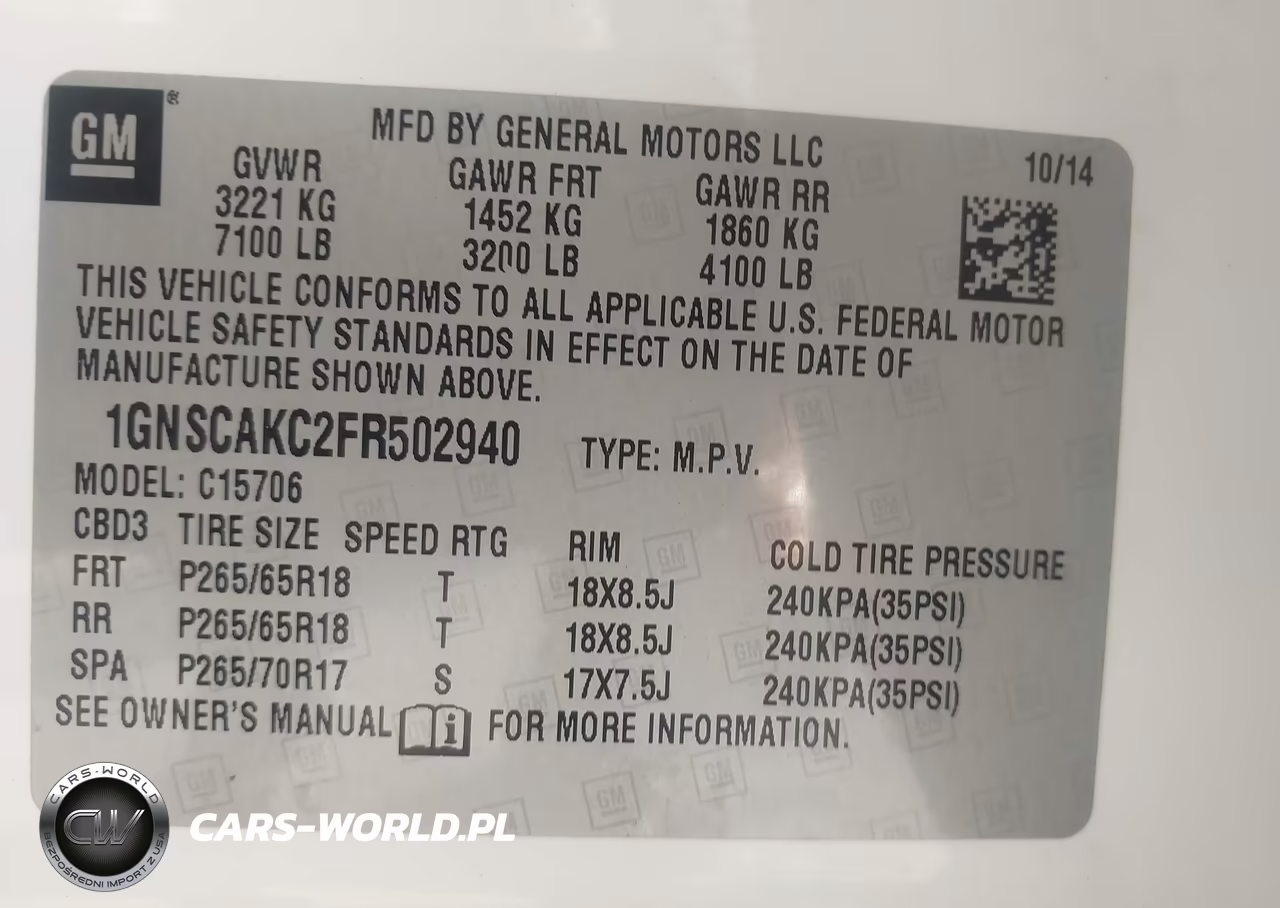 2015 Chevrolet Tahoe Ls VIN:1GNSCAKC2FR502940 - 9