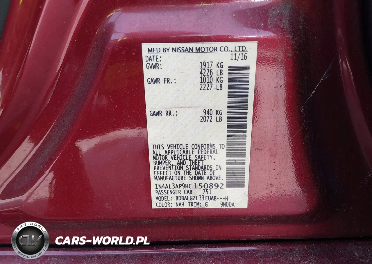 2017 Nissan Altima 2.5 S VIN:1N4AL3AP9HC150892 - 9