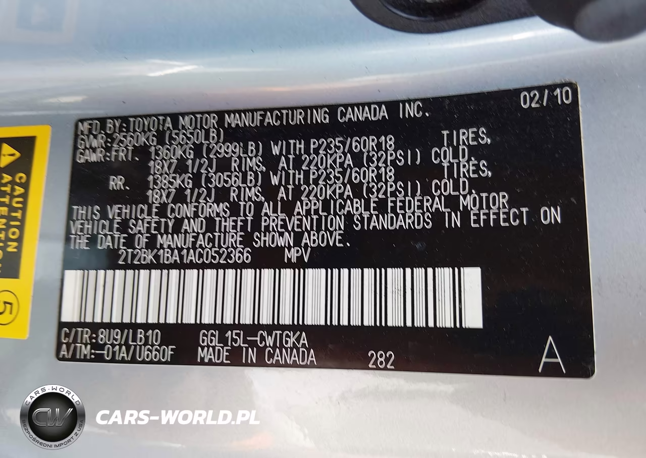 2010 Lexus Rx 350 VIN:2T2BK1BA1AC052366 - 9