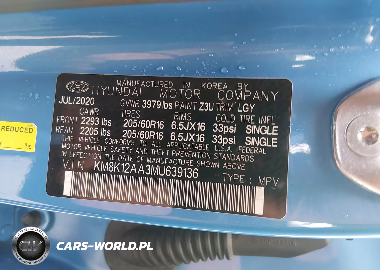 2021 Hyundai Kona Se VIN:KM8K12AA3MU639136 - 9