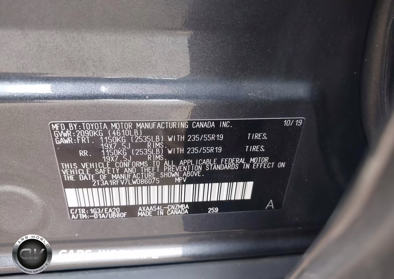 2020 Toyota Rav4 Xle Premium VIN:2T3A1RFV7LW086075 - 9