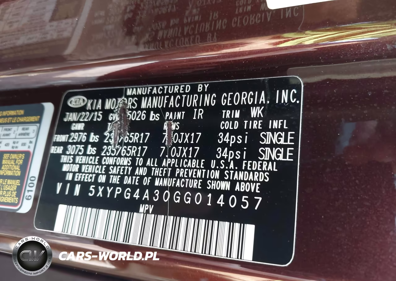 2016 Kia Sorento 2.4L Lx VIN:5XYPG4A30GG014057 - 9
