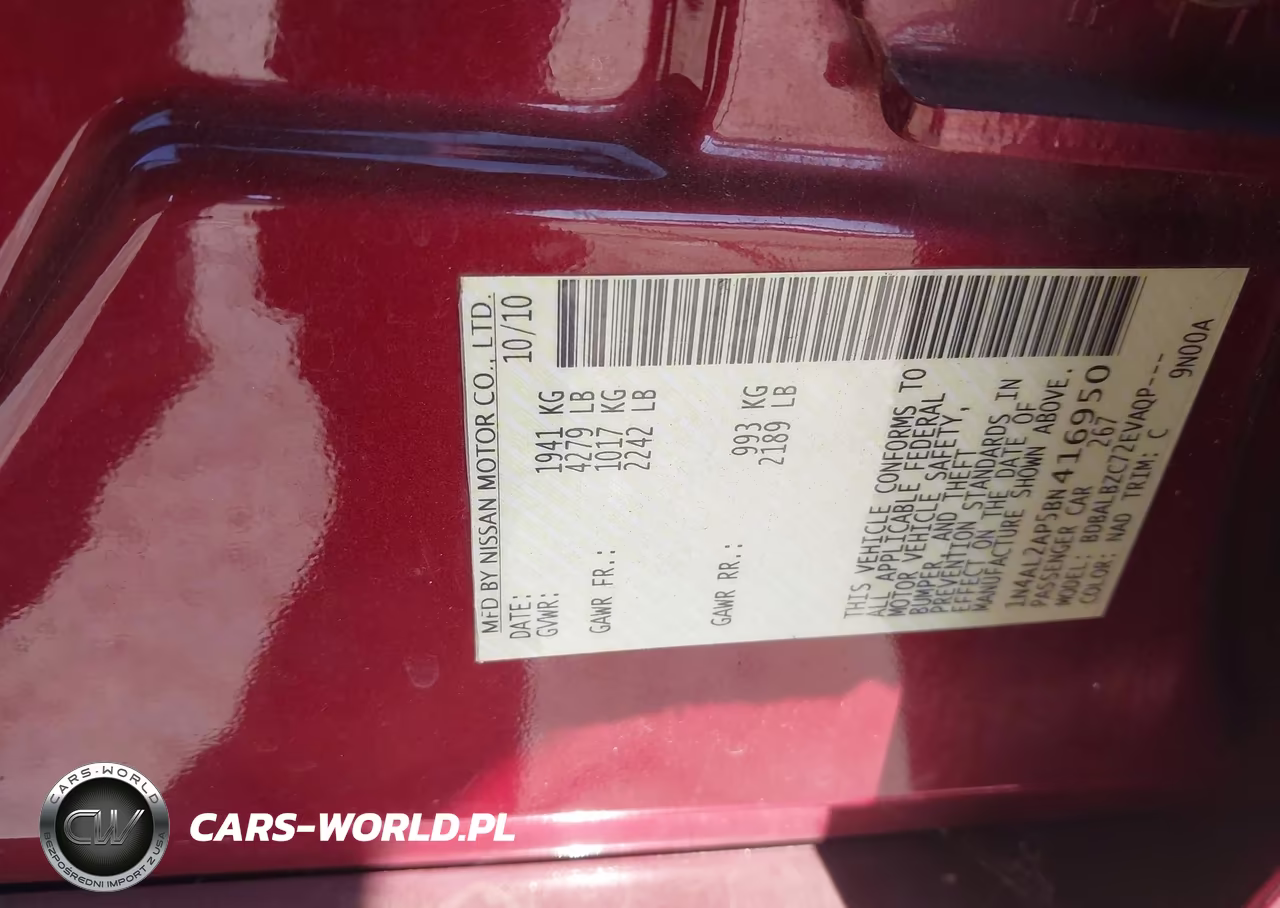 2011 Nissan Altima 2.5 S VIN:1N4AL2AP5BN416950 - 9