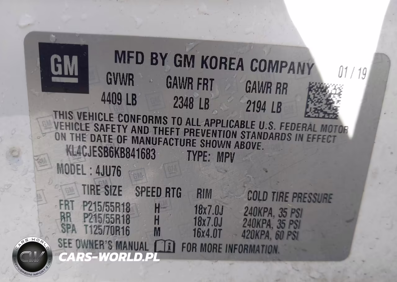 2019 Buick Encore Awd Preferred VIN:KL4CJESB6KB841683 - 9