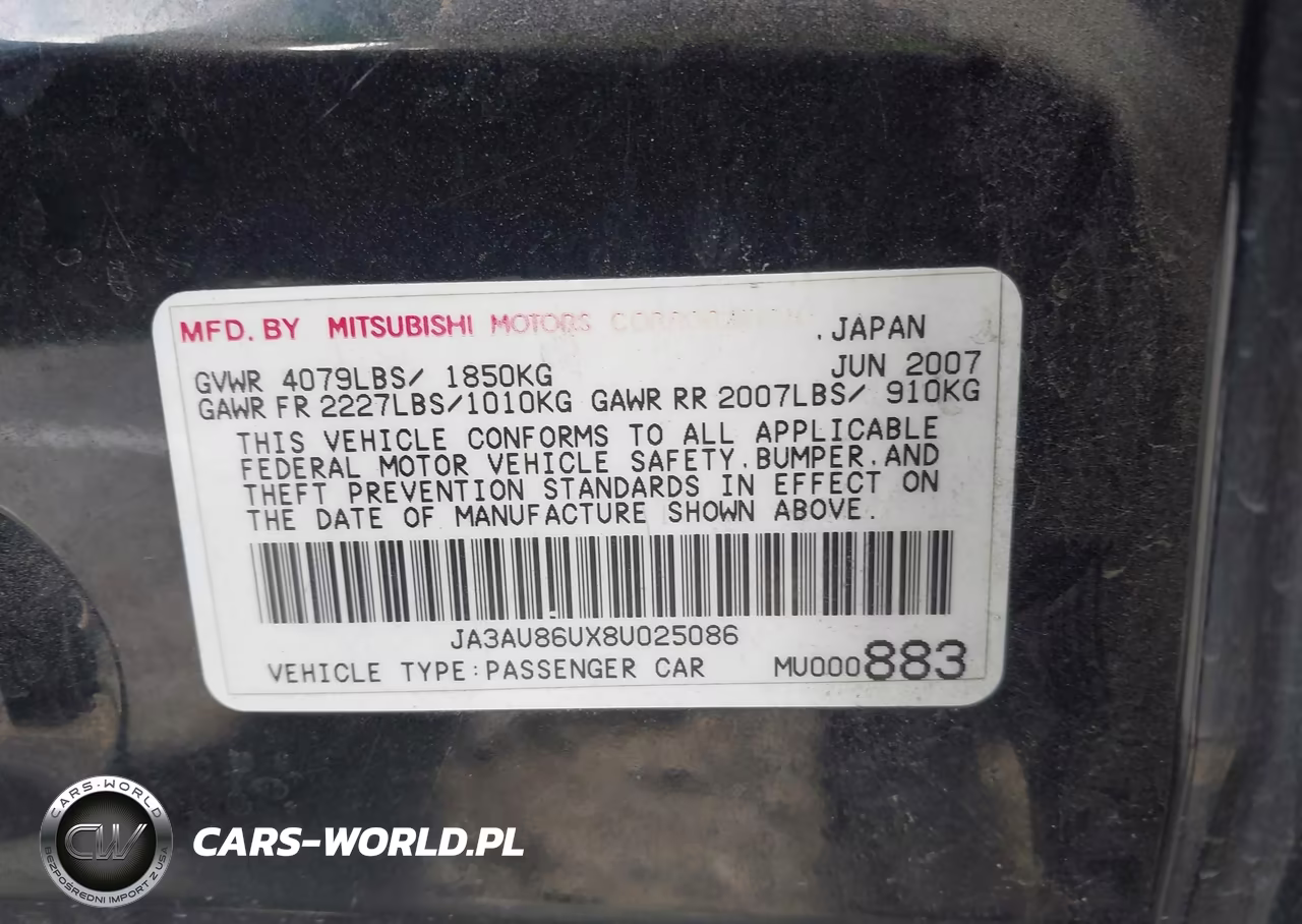 2008 Mitsubishi Lancer Gts VIN:JA3AU86UX8U025086 - 9