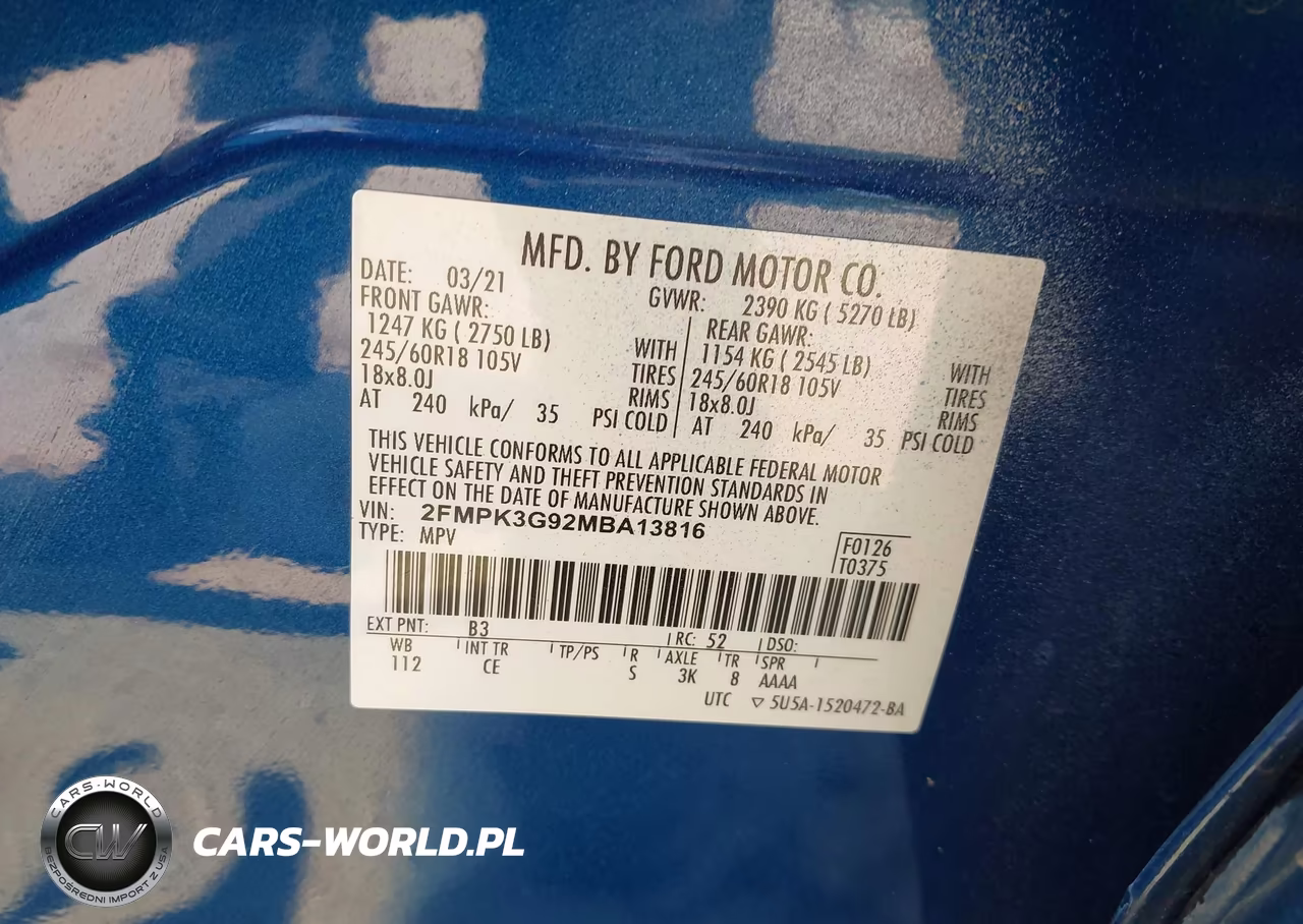 2021 Ford Edge Se VIN:2FMPK3G92MBA13816 - 9