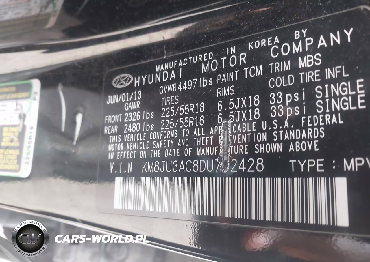 2013 Hyundai Tucson Limited VIN:KM8JU3AC8DU752428 - 9