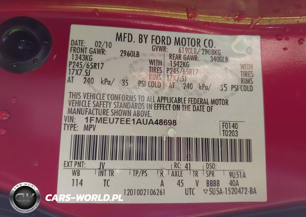 2010 Ford Explorer Eddie Bauer VIN:1FMEU7EE1AUA48698 - 9