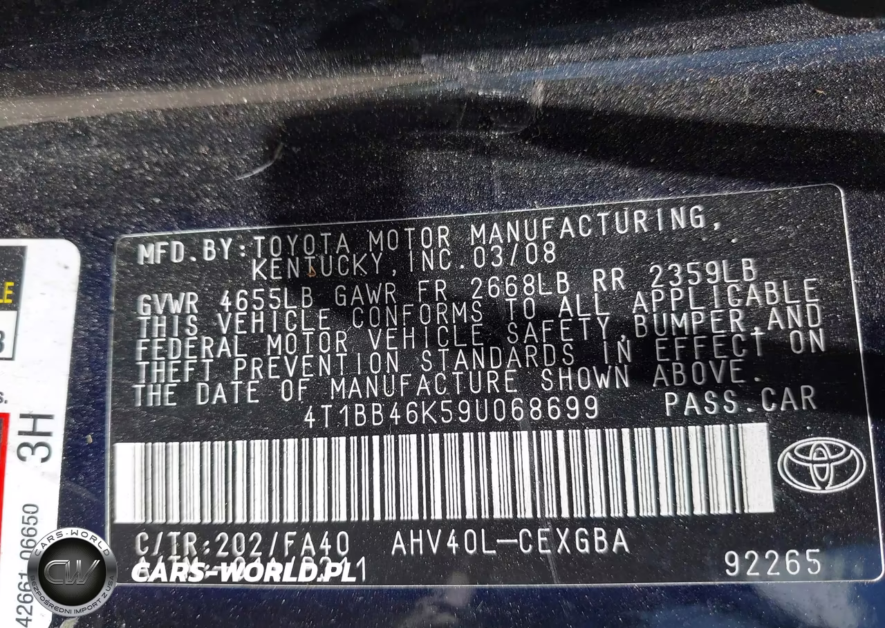 2009 Toyota Camry Hybrid VIN:4T1BB46K59U068699 - 9