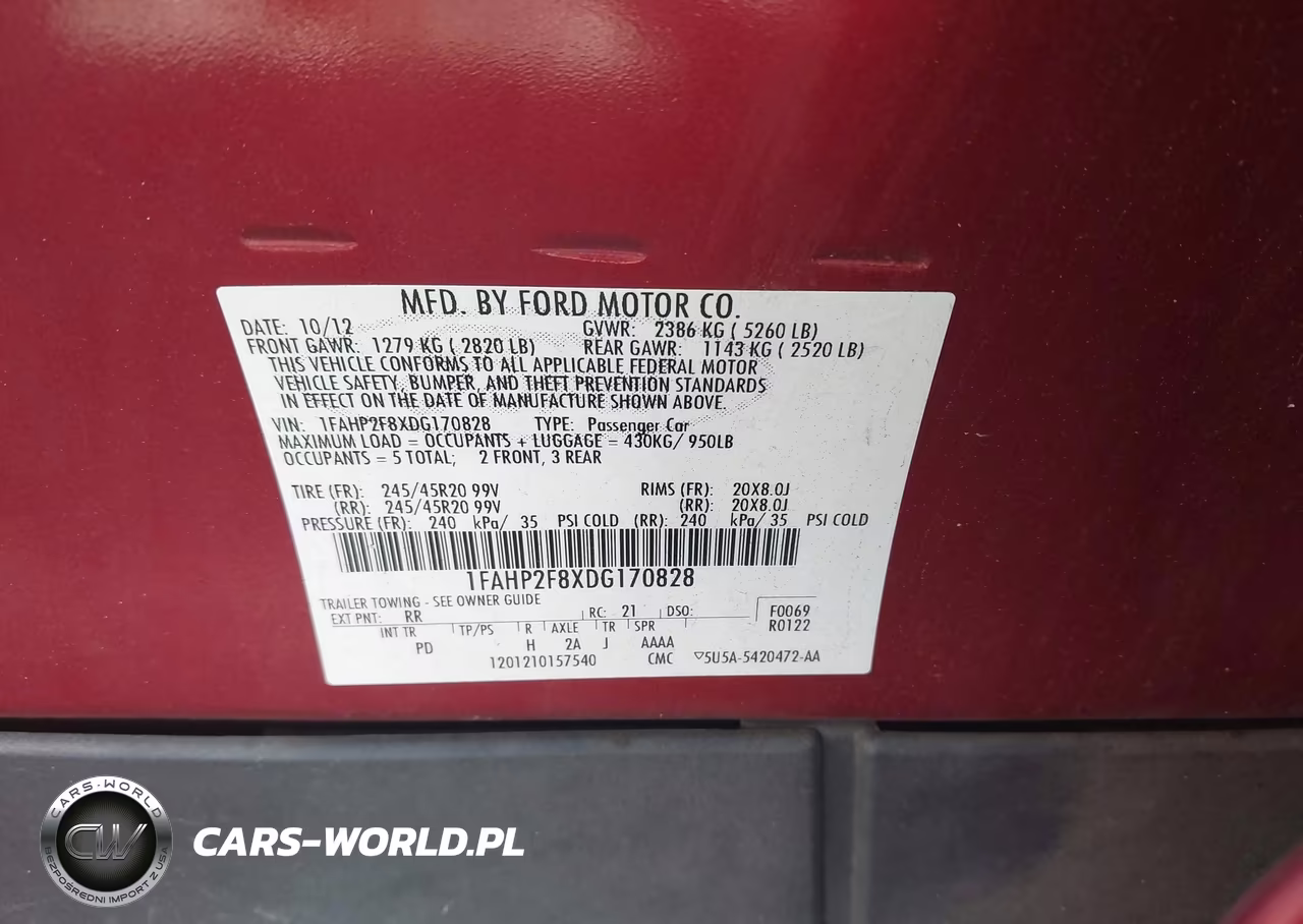 2013 Ford Taurus Limited VIN:1FAHP2F8XDG170828 - 9