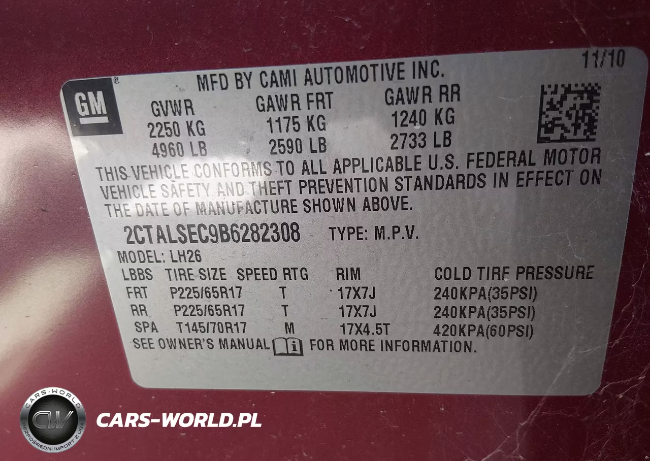 2011 GMC Terrain Sle-2 VIN:2CTALSEC9B6282308 - 9