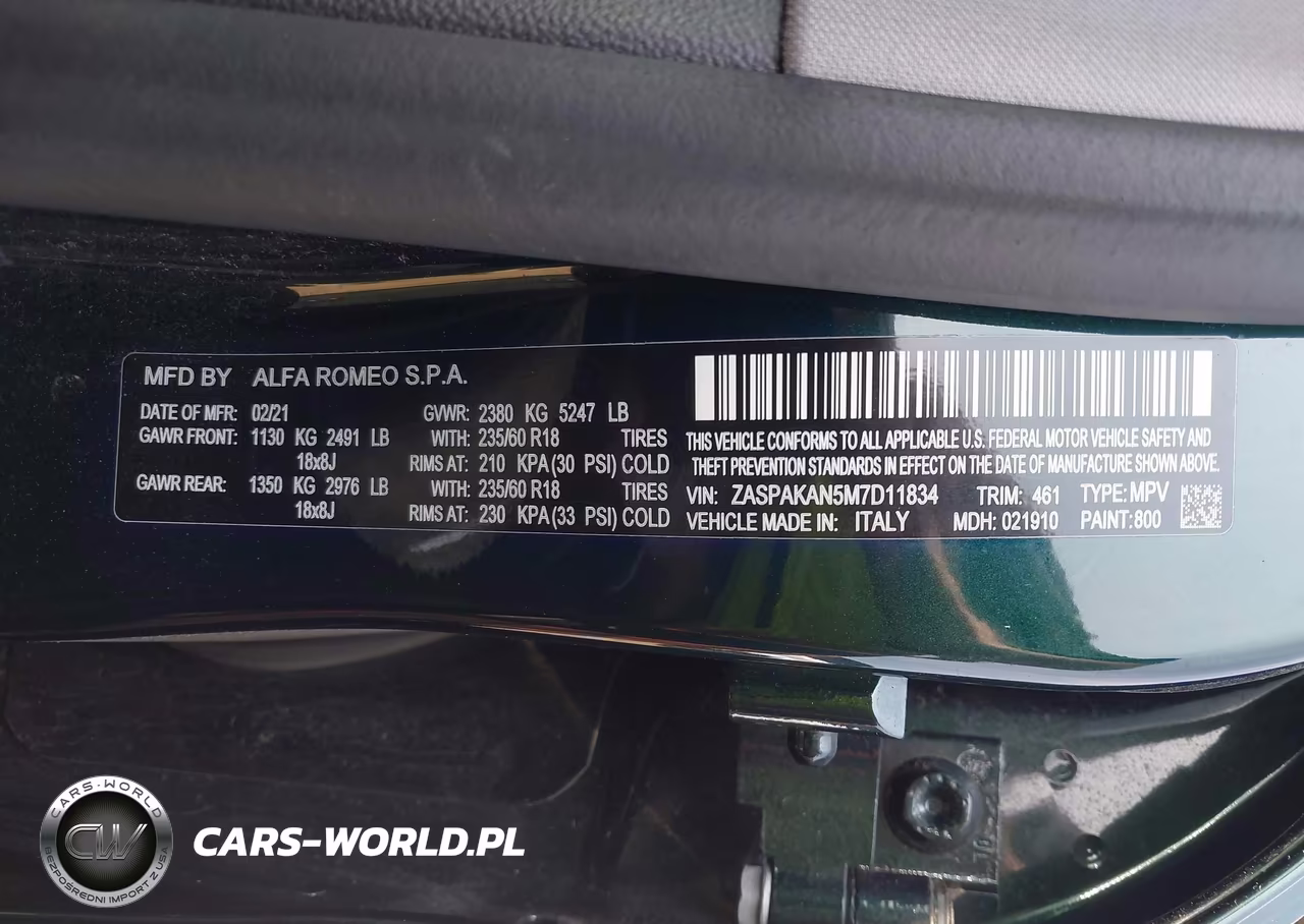 2021 Alfa Romeo Stelvio Awd VIN:ZASPAKAN5M7D11834 - 9