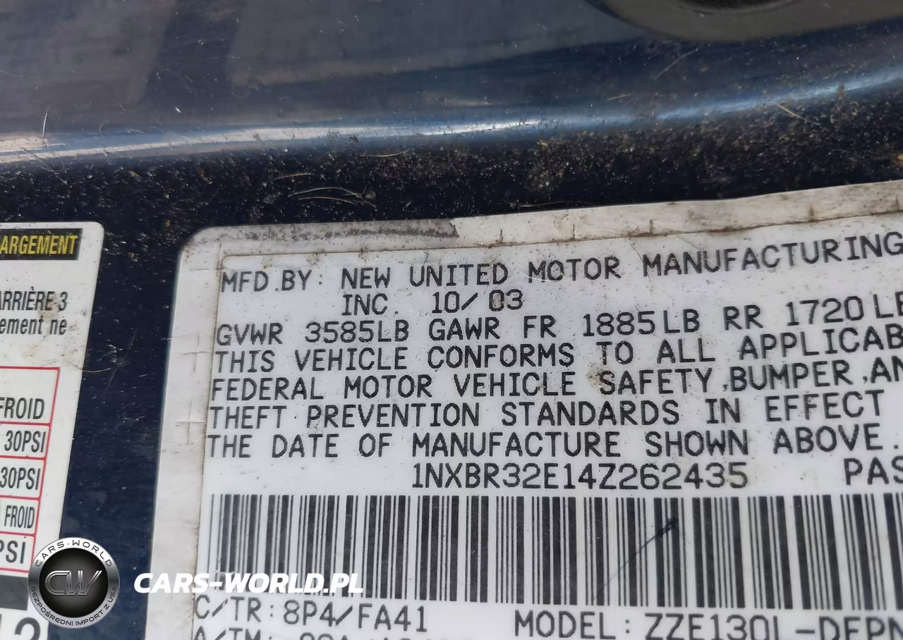 2004 Toyota Corolla Le VIN:1NXBR32E14Z262435 - 9