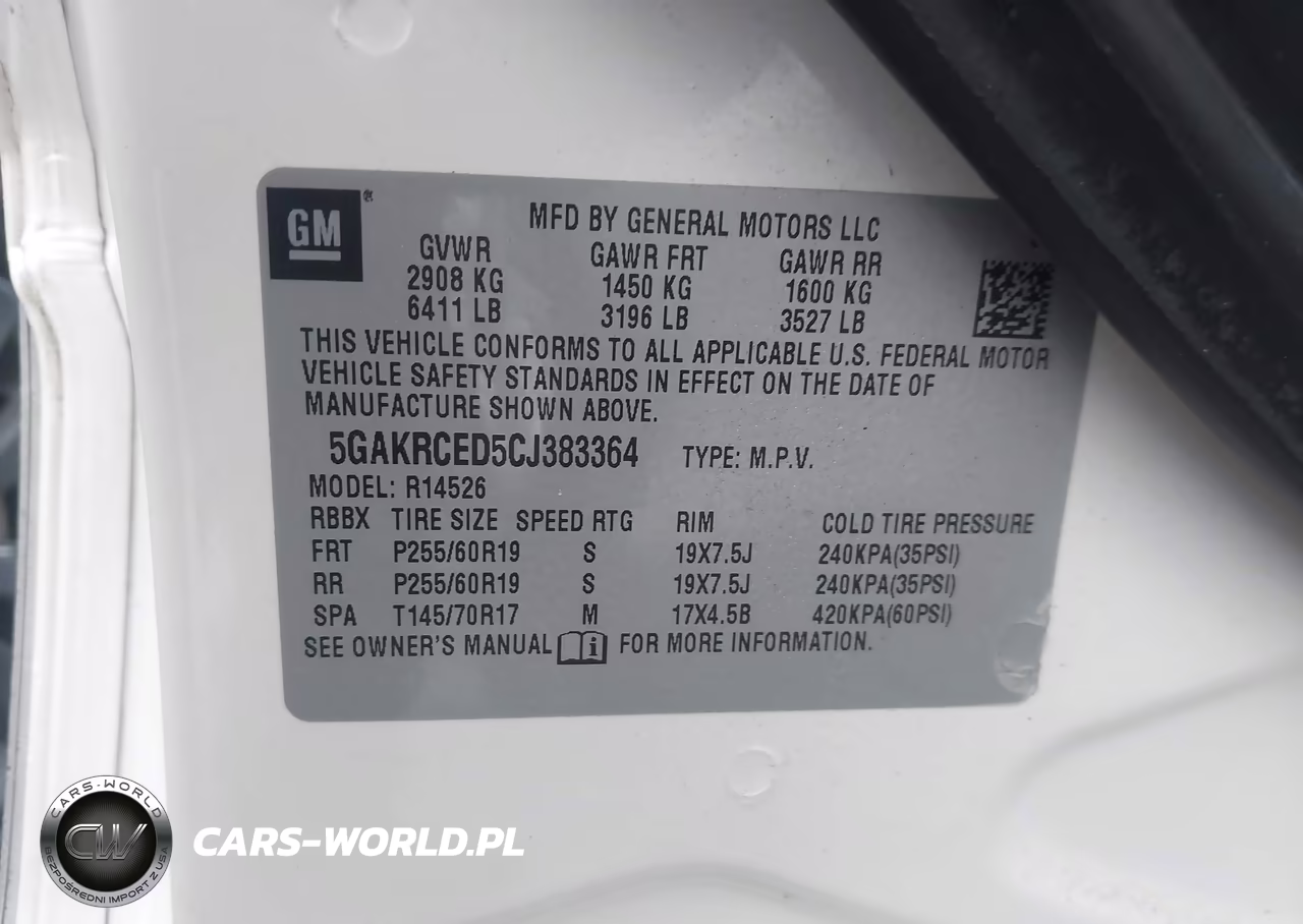 2012 Buick Enclave Leather VIN:5GAKRCED5CJ383364 - 9
