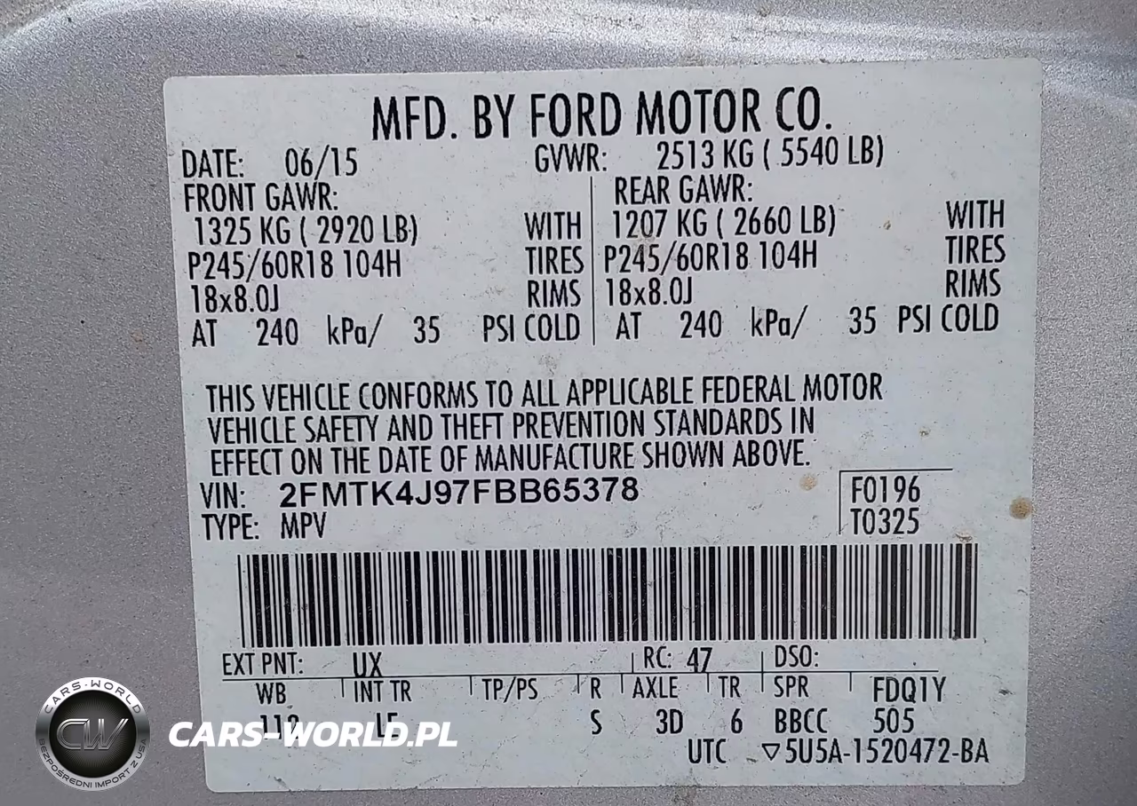 2015 Ford Edge Sel VIN:2FMTK4J97FBB65378 - 9
