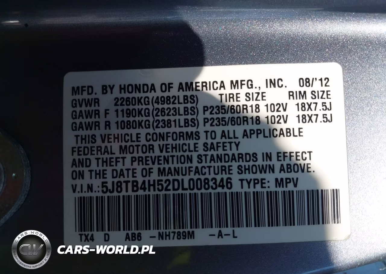 2013 Acura Rdx VIN:5J8TB4H52DL008346 - 9