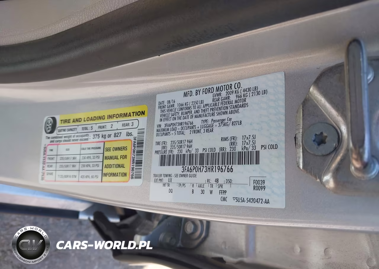 2017 Ford Fusion Se VIN:3FA6P0H73HR196766 - 9