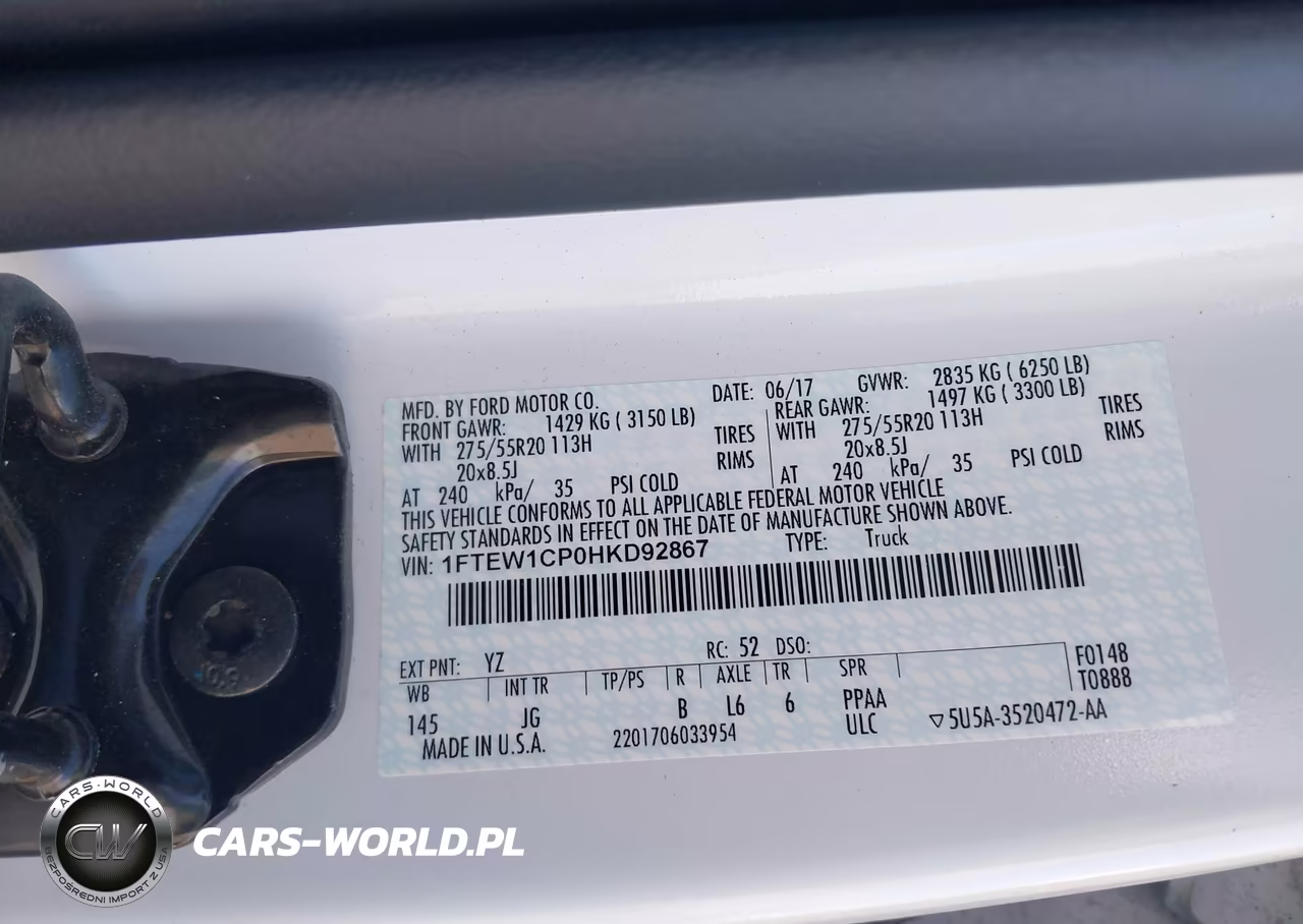 2017 Ford F-150 Xl VIN:1FTEW1CP0HKD92867 - 9