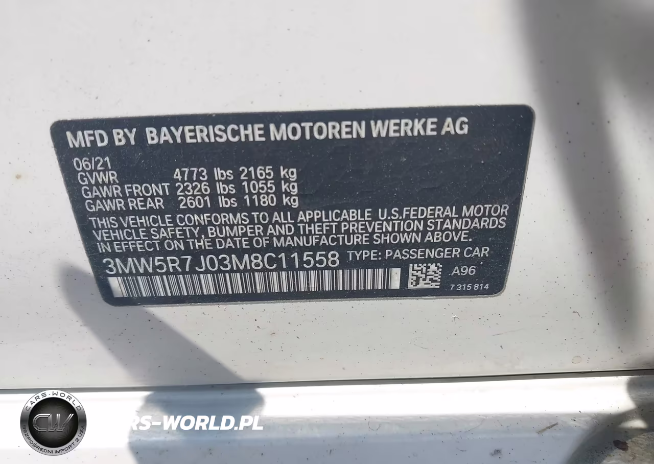 2021 BMW 330I xDrive VIN:3MW5R7J03M8C11558 - 9
