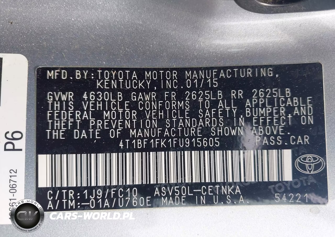 2015 Toyota Camry Le VIN:4T1BF1FK1FU915605 - 9