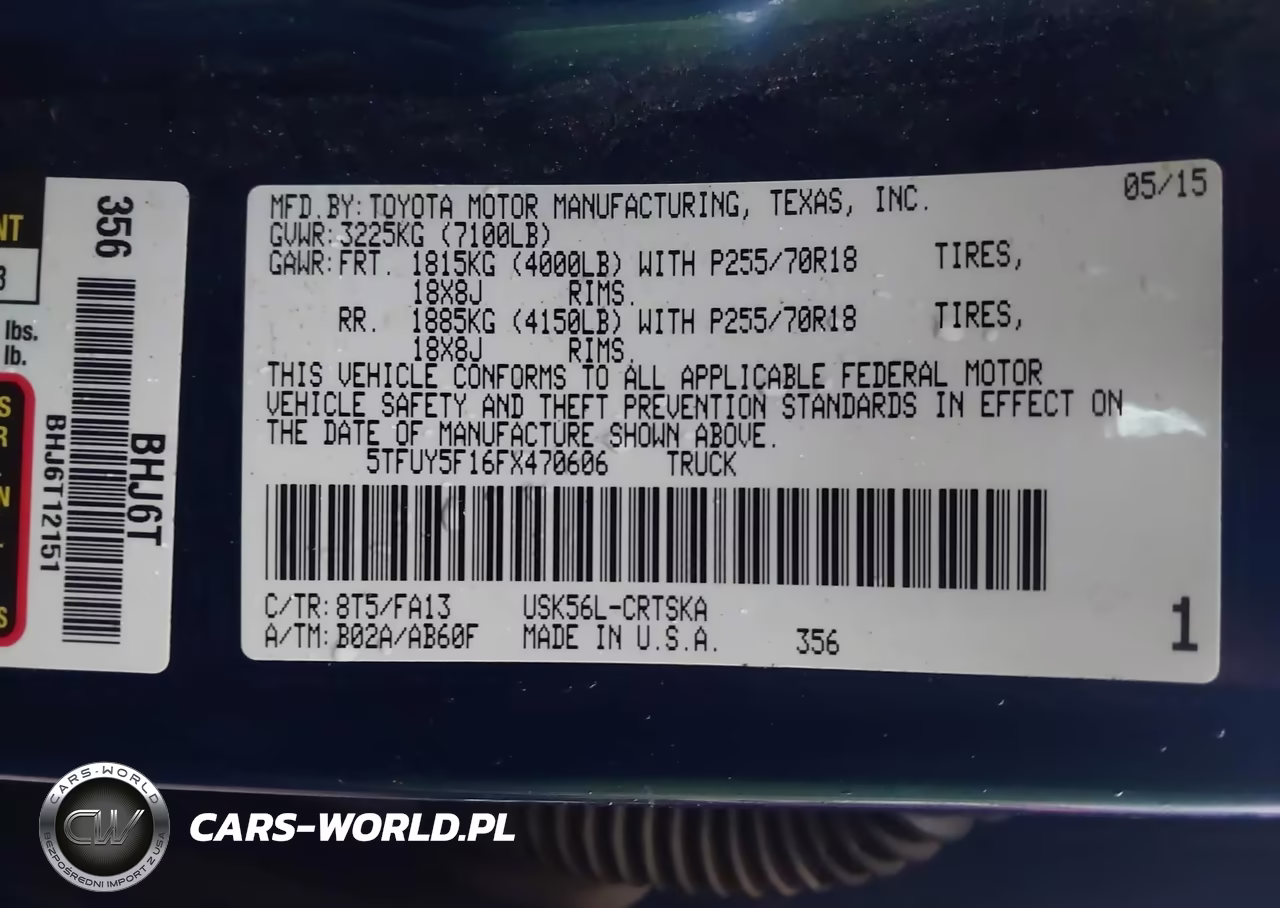 2015 Toyota Tundra Sr 5.7L V8 VIN:5TFUY5F16FX470606 - 9