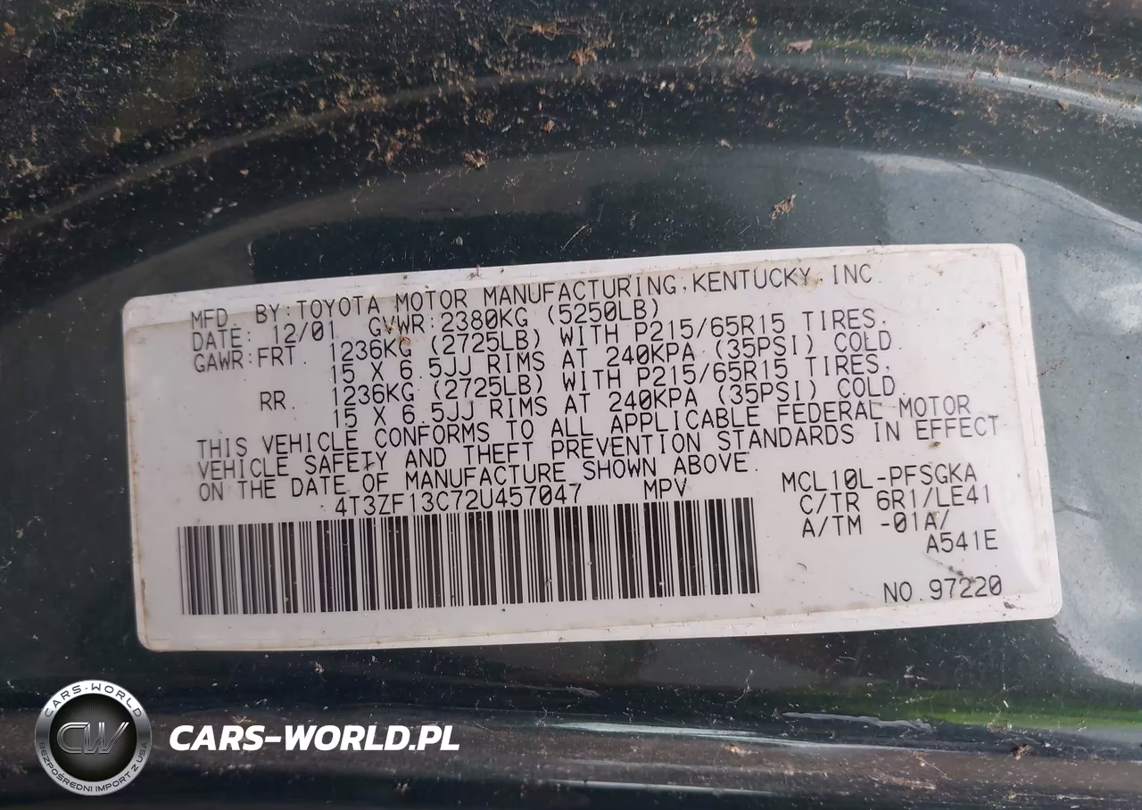 2002 Toyota Sienna Xle VIN:4T3ZF13C72U457047 - 9