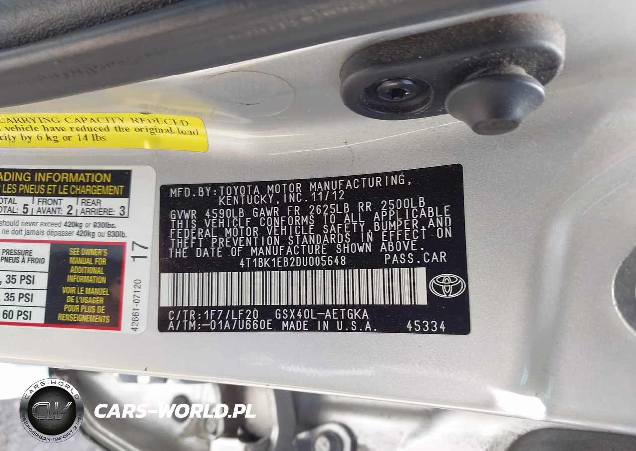 2013 Toyota Avalon Xle Premium VIN:4T1BK1EB2DU005648 - 9